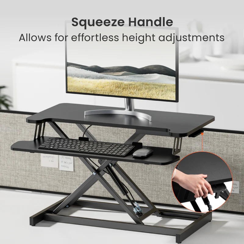 Brateck DWS37-01 Sit Stand Gas Spring Desk Workstation Max Height 51cm