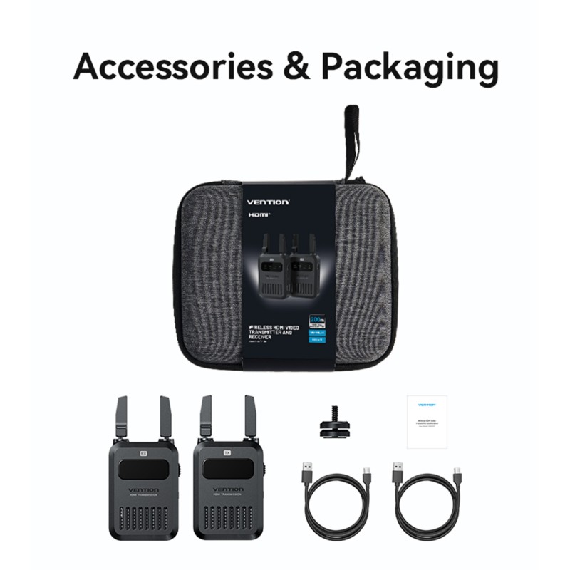 Vention ADUB0 Professional Wireless HDMI Kit 5.8Ghz up to 200m & Camera Mountable