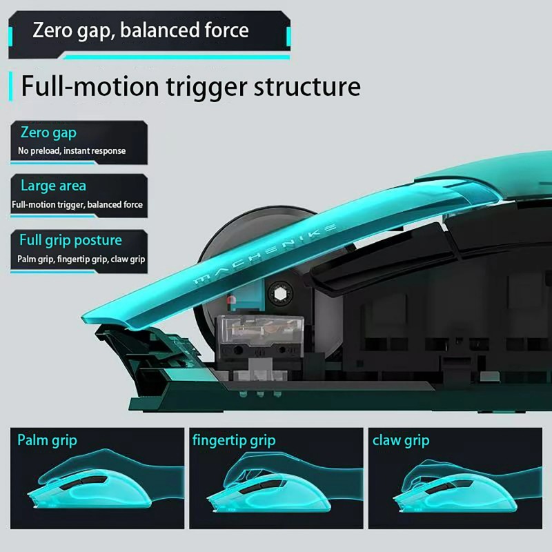 Machenike M7 Pro Wireless Gaming Mouse, PAW3311 sensor, 600mAh battery, Ultra-light, Blue