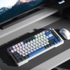 Machenike Wireless Gaming Keyboard ,Wired,Bluetooth,2.4G, Linear Silver Switches,4000 mAh battery, K500F-B81