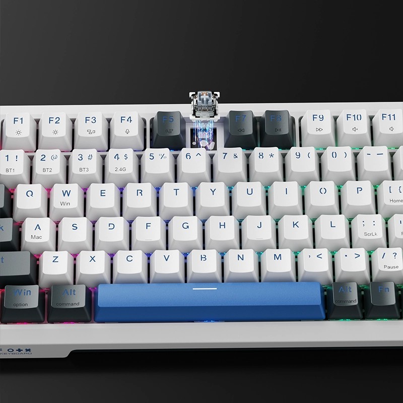 Machenike Wireless Gaming Keyboard ,Wired,Bluetooth,2.4G, Linear Silver Switches,4000 mAh battery, K500F-B81