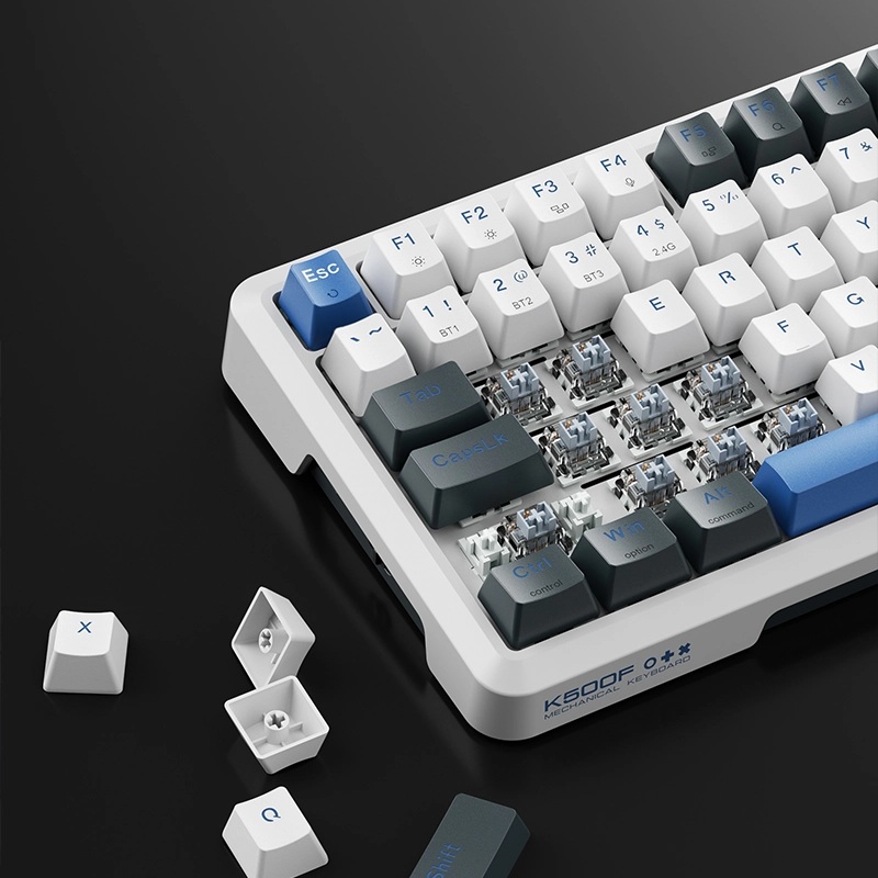 Machenike Wireless Gaming Keyboard ,Wired,Bluetooth,2.4G, Linear Silver Switches,4000 mAh battery, K500F-B81