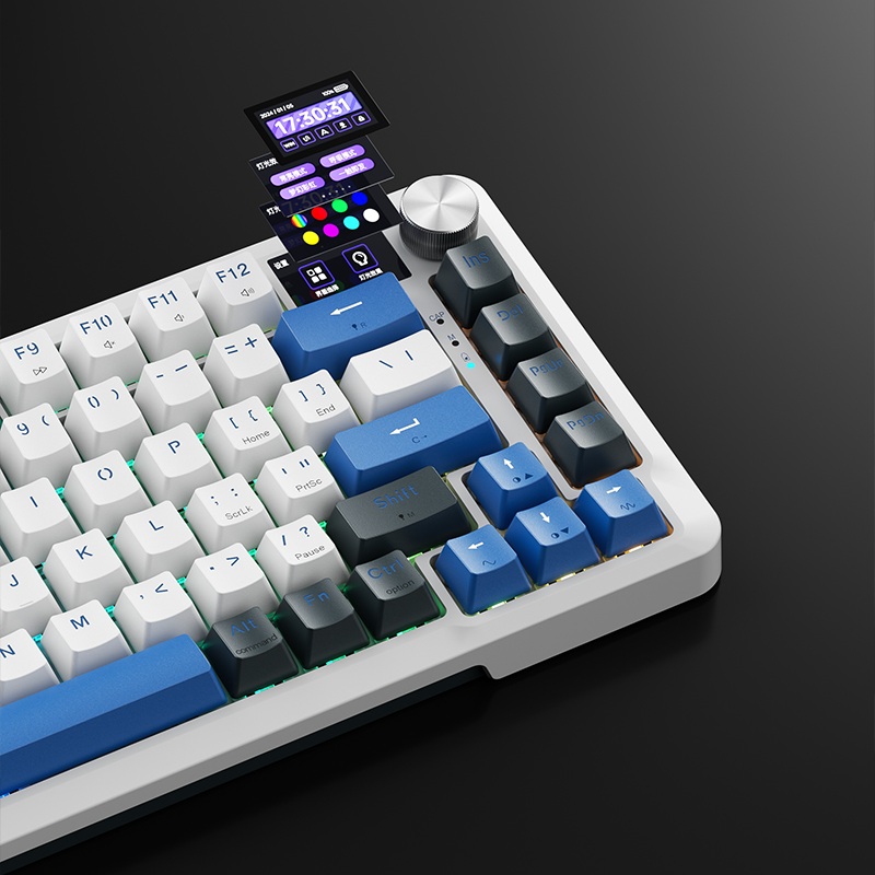 Machenike Wireless Gaming Keyboard ,Wired,Bluetooth,2.4G, Linear Silver Switches,4000 mAh battery, K500F-B81