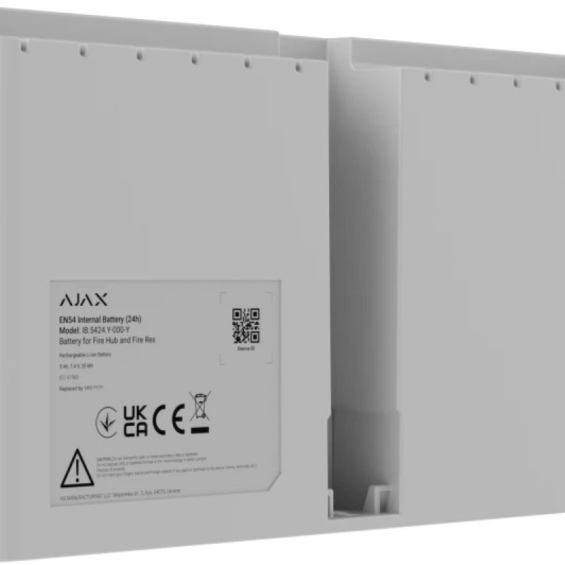 Ajax EN54 Fire Detection Internal Battery For Hub/Rex (24h) White
