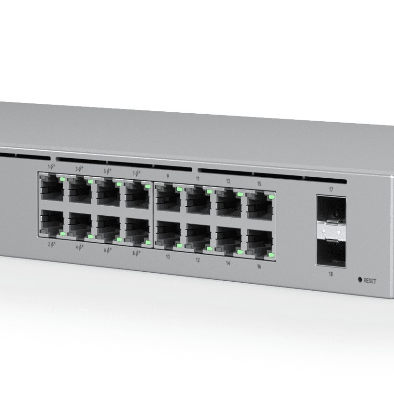 Ubiquity UniFi Switch 16 Ports Gigabit 8PoE, 2xSFP USW-16-POE (42W)