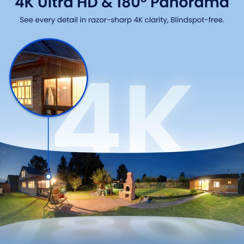 Reolink WIFI Outdoor Camera Panoramic Ultra-Wide View 4K Elite Floodlight 240v