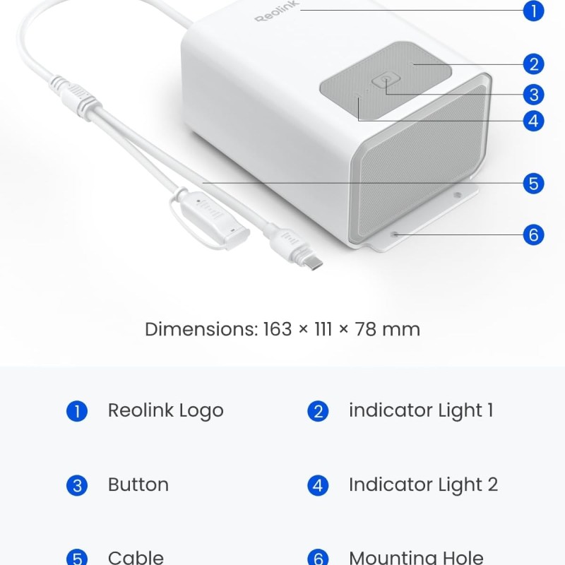 Reolink BPS Battery Pack for Battery Cameras White 12800mah (Type C)