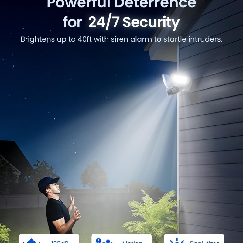 Reolink WIFI Outdoor Camera Panoramic Ultra-Wide View 4K Elite Floodlight 240v