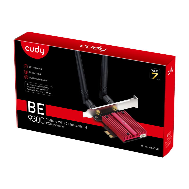 Cudy PCIe Adapter BE3900 Tri-Band Wi-Fi 7 Bluetooth 5.4 WE9300