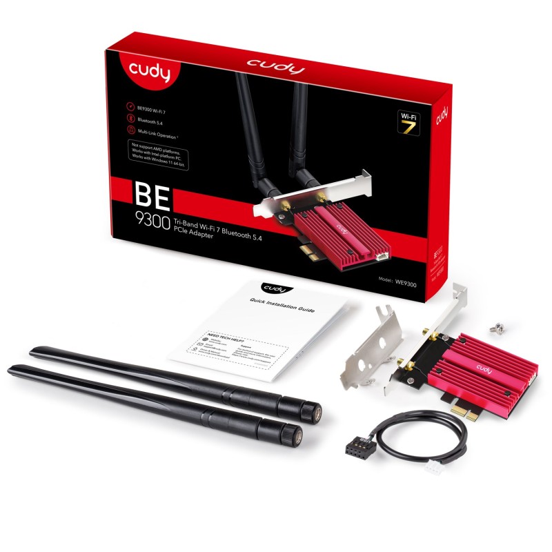 Cudy PCIe Adapter BE3900 Tri-Band Wi-Fi 7 Bluetooth 5.4 WE9300