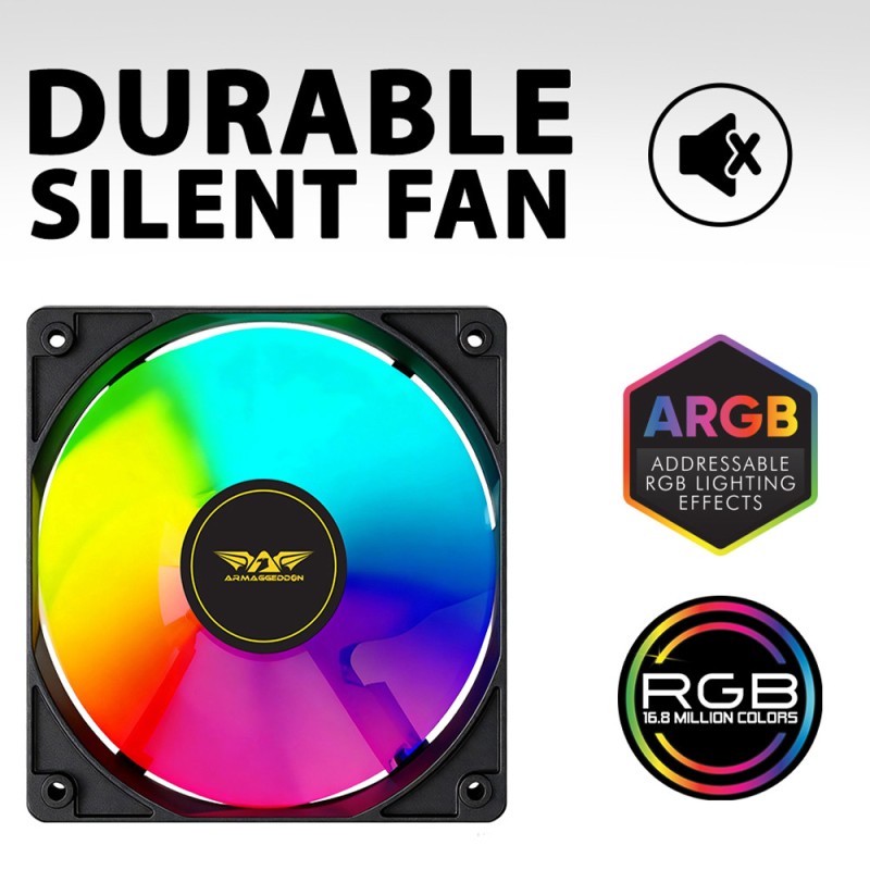 Armaggeddon Gaming Cooling Fan Set 4pcs ARGB KIT 6000 Pro Black