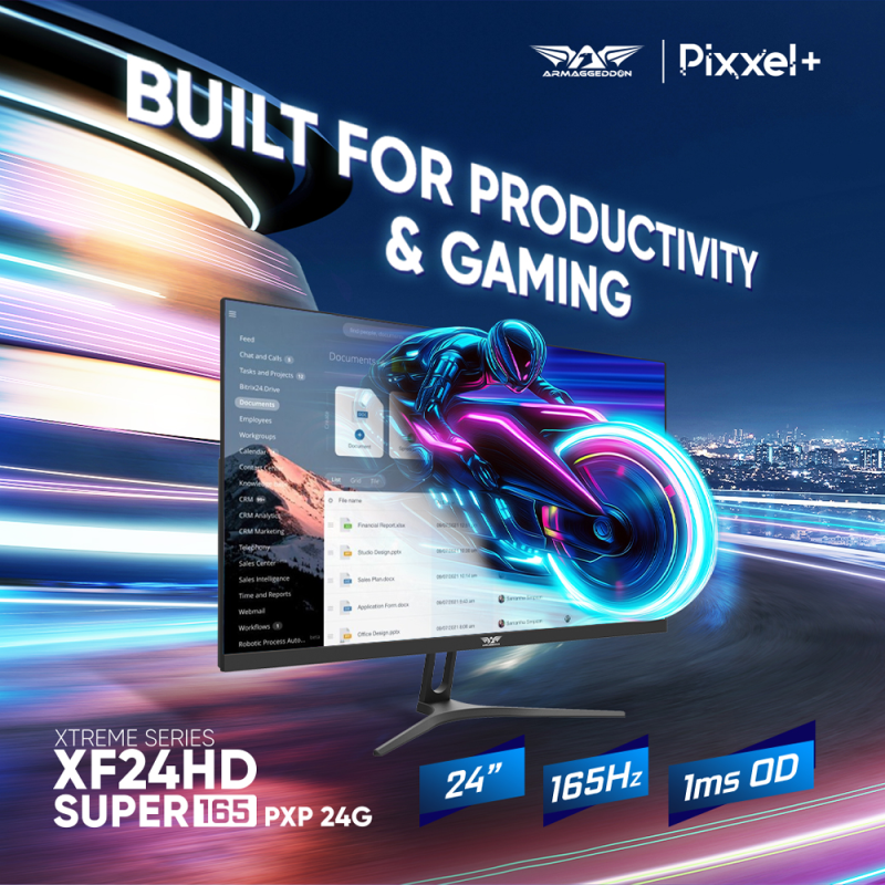 Armaggeddon Gaming Monitor 24'' Slim Frame FHD IPS 165Hz 1ms PXP24G Black