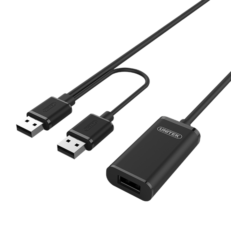 Unitek Y-279 USB2.0 USB-A Male to USB-A Female Active Extension Cable 20m