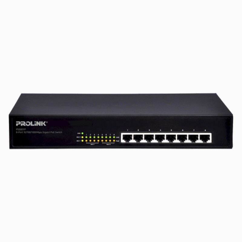PROLiNK 8-Port Gigabit PoE Ethernet Switch PSG801P