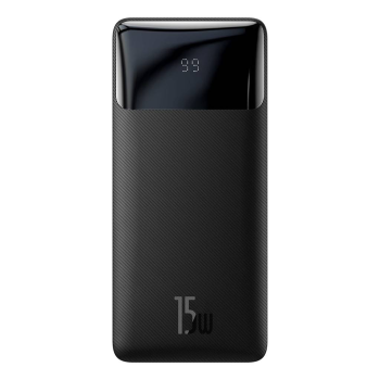 Baseus Bipow powerbank with display 10000mAh 15W black (Overseas Edition) + USB-A - Micro USB cable 0.25m black (PPBD050001)